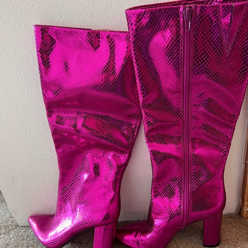 INC HOT METALLIC PINK boot
